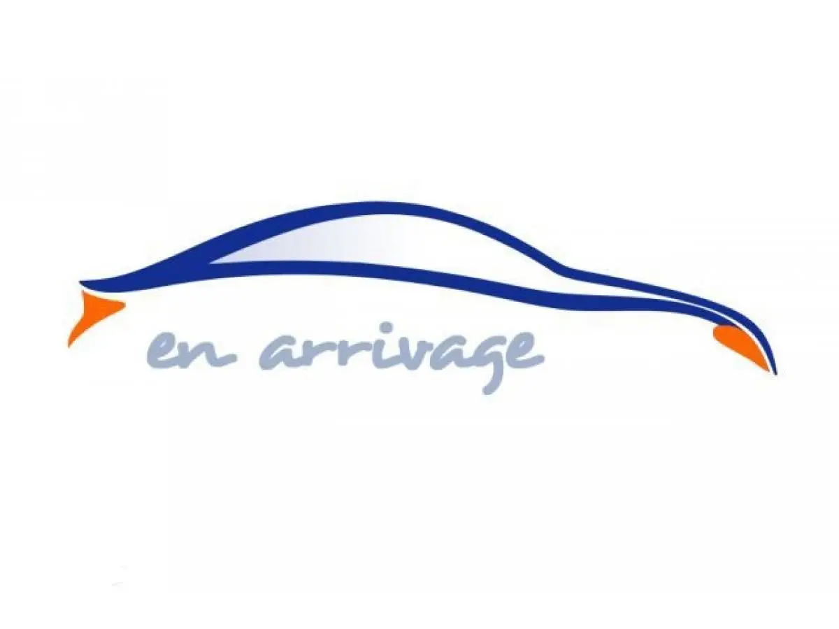 Silhouette stylisée bleue et orange d'une voiture avec le texte "en arrivage" sur fond blanc, sans photo réelle du véhicule.