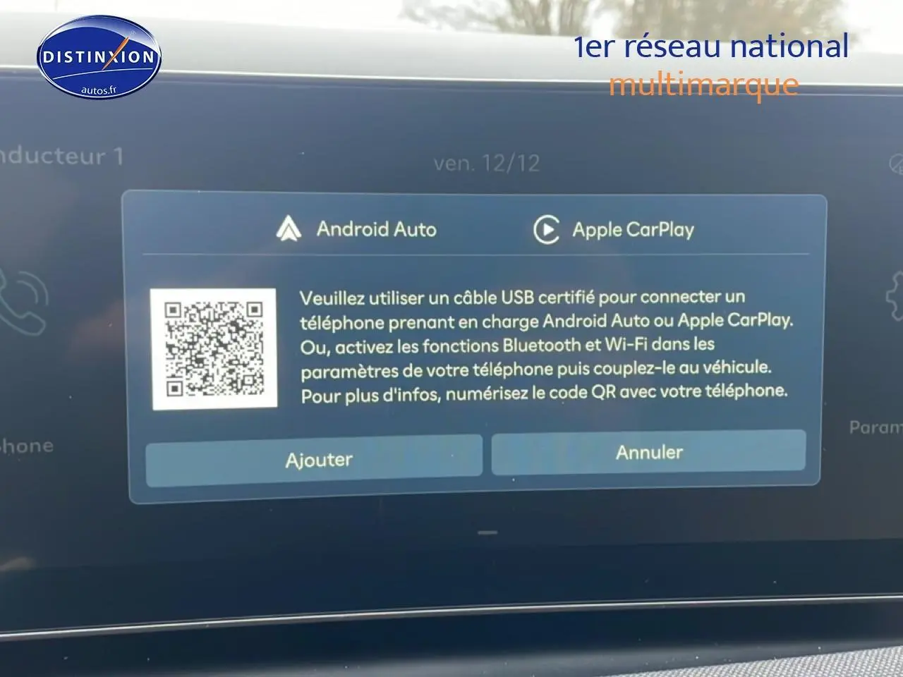 Vue rapprochée de l’écran tactile du Hyundai Tucson 2025 affichant la connexion Android Auto et Apple CarPlay.