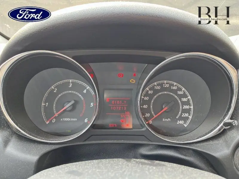 Vue rapprochée du tableau de bord du Citroën C4 Aircross 2016 avec compte-tours et compteur de vitesse analogiques.