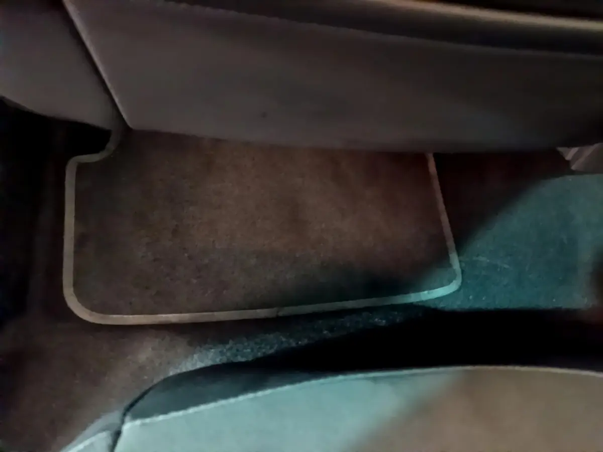 Tapis de sol gris foncé côté arrière droit du SEAT Arona 2022, intérieur sobre et propre.