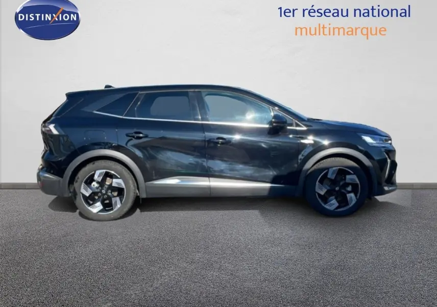Profil droit du Renault SYMBIOZ 1.6 E-TECH Full Hybrid 145ch Iconic noir étoile métal, SUV compact moderne et élégant.