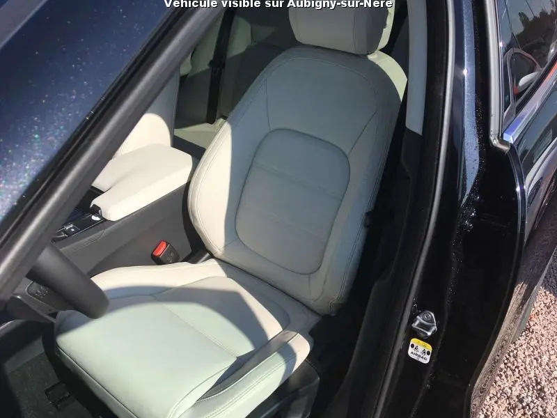 Siège avant gauche en cuir clair du Jaguar F-PACE noir, avec accoudoir et partie intérieure de la porte visible.