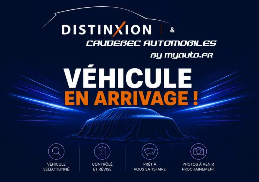 Annonce illustrée par une silhouette de voiture couverte, sans visibilité du modèle ni couleur, sur fond bleu lumineux.