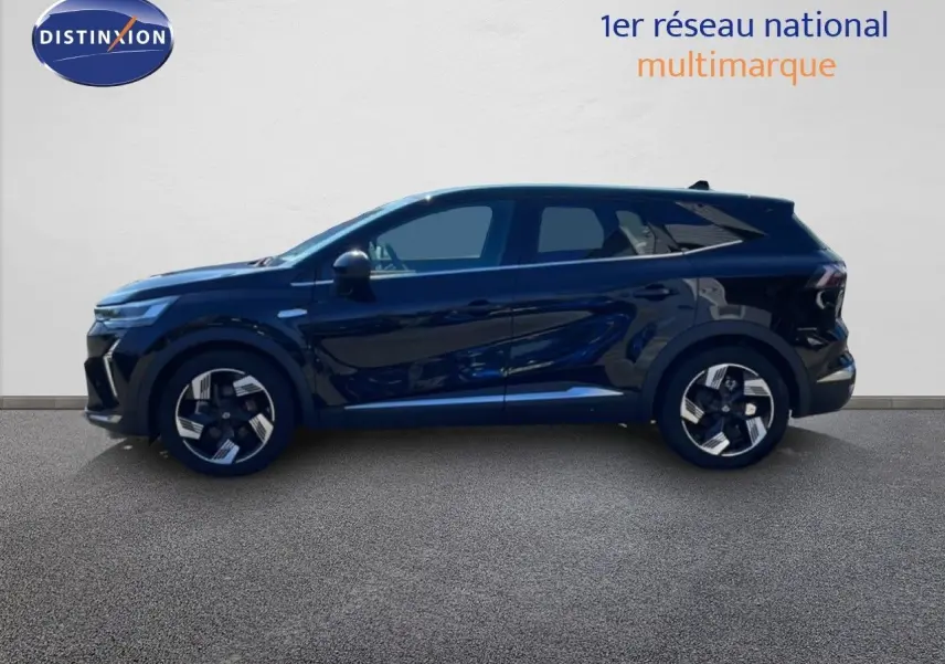 Profil gauche du Renault Symbioz 2025 noir étoile métal avec jantes bi-ton et lignes fluides modernes.