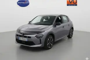 Lancia Ypsilon gris vue 3/4 avant droit, avec jantes 17 pouces et design moderne du bouclier avant.