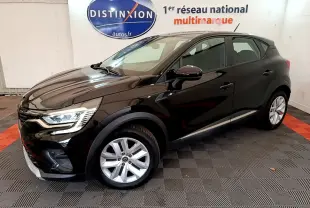 Renault Captur Business noir vu de trois quarts avant droit, avec phares LED et jantes alliage argentées.