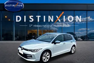 Volkswagen Golf 1.5 etsi evo2 116 life bleu glacier vue 3/4 avant devant showroom Distinxion.