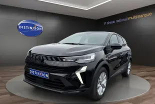 Renault Symbioz noir en 3/4 avant droit, avec calandre noire et feux LED distinctifs en forme de V.
