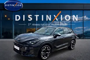 Vue 3/4 avant droite du CUPRA TERRAMAR gris Timanfaya avec jantes alu noires et détails sportifs visibles.